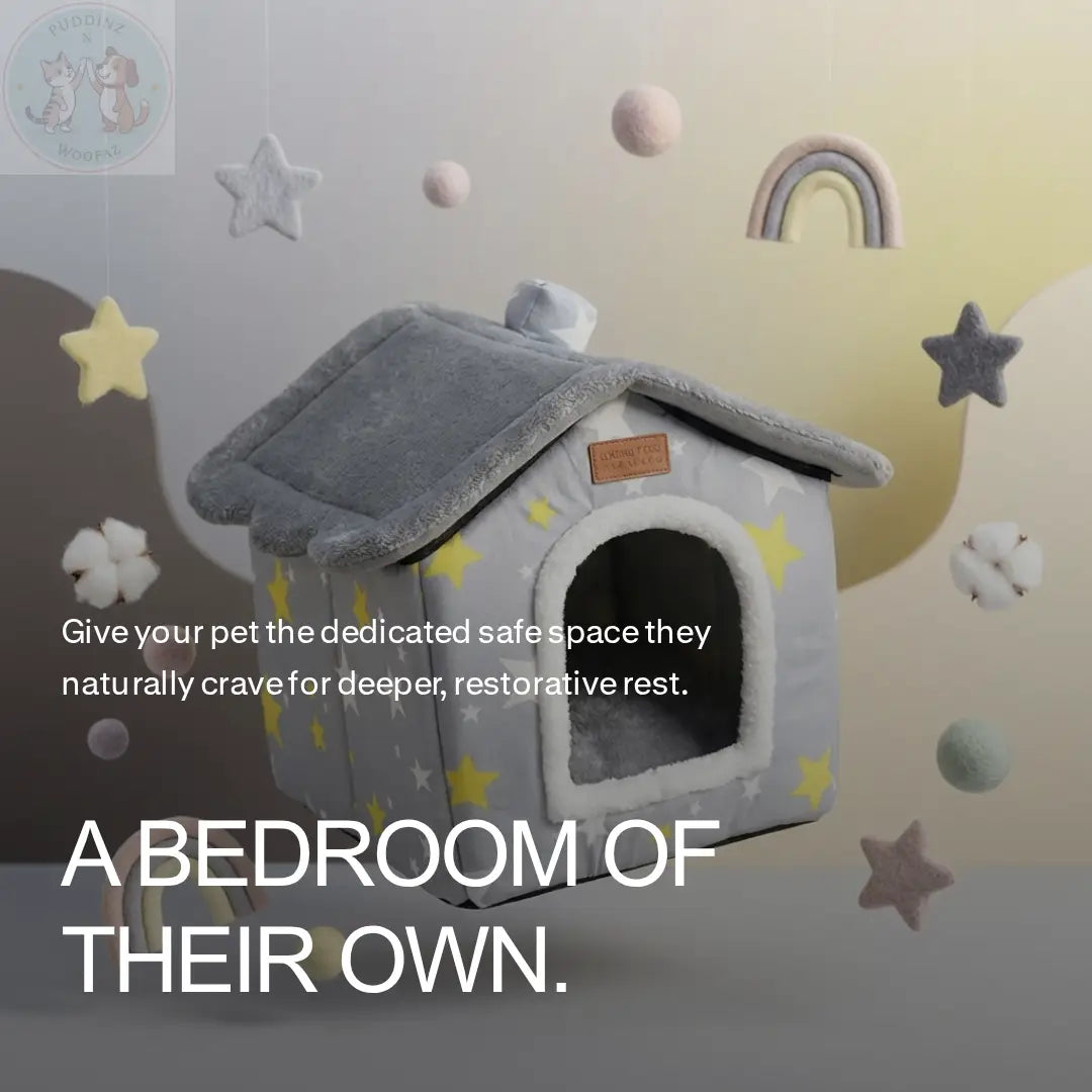 Indoor Dog House – Warm & Cozy Enclosed Cave Bed for Dogs and Cats Puddinz n Woofaz   Puddinz n Woofaz