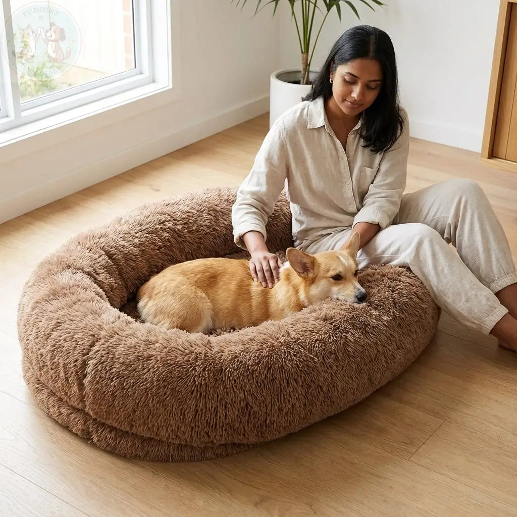 Large Dog Bed – Soft Washable Plush Pet Bed Puddinz n Woofaz   Puddinz n Woofaz