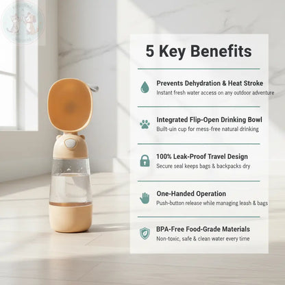 Portable Dog Water Bottle – 5 Key Benefits Infographic