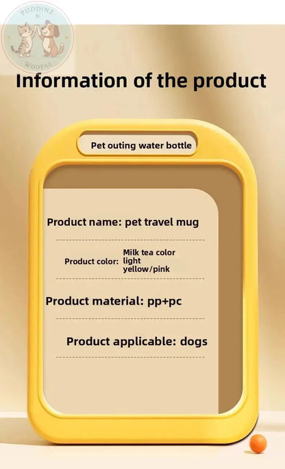 Portable Dog Water Bottle - Outdoor Travel Feeder Puddinz n Woofaz  Pet Puddinz n Woofaz