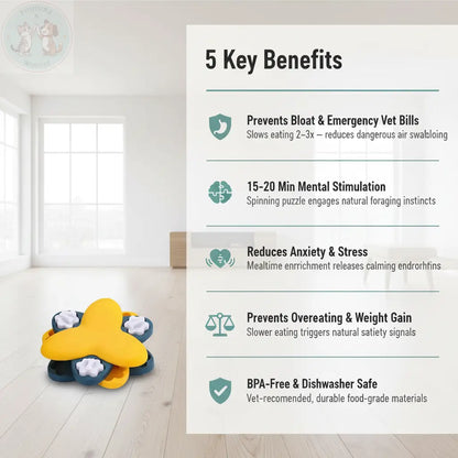 Spinning Puzzle Slow Feeder – 5 Key Benefits Infographic