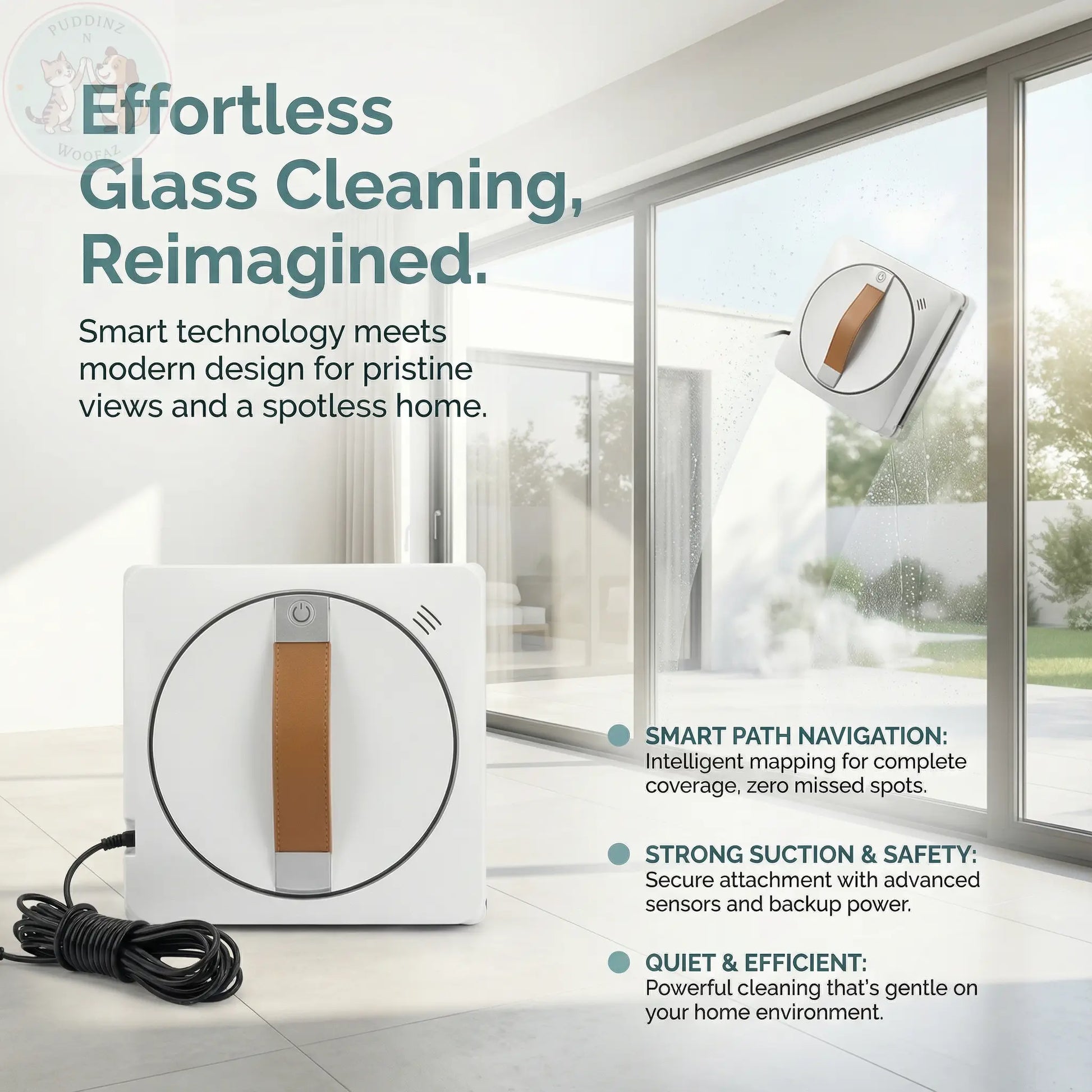 The Smart Window Cleaner Robot - Pet Nose Print Remover Puddinz n Woofaz  Pet accessories Puddinz n Woofaz
