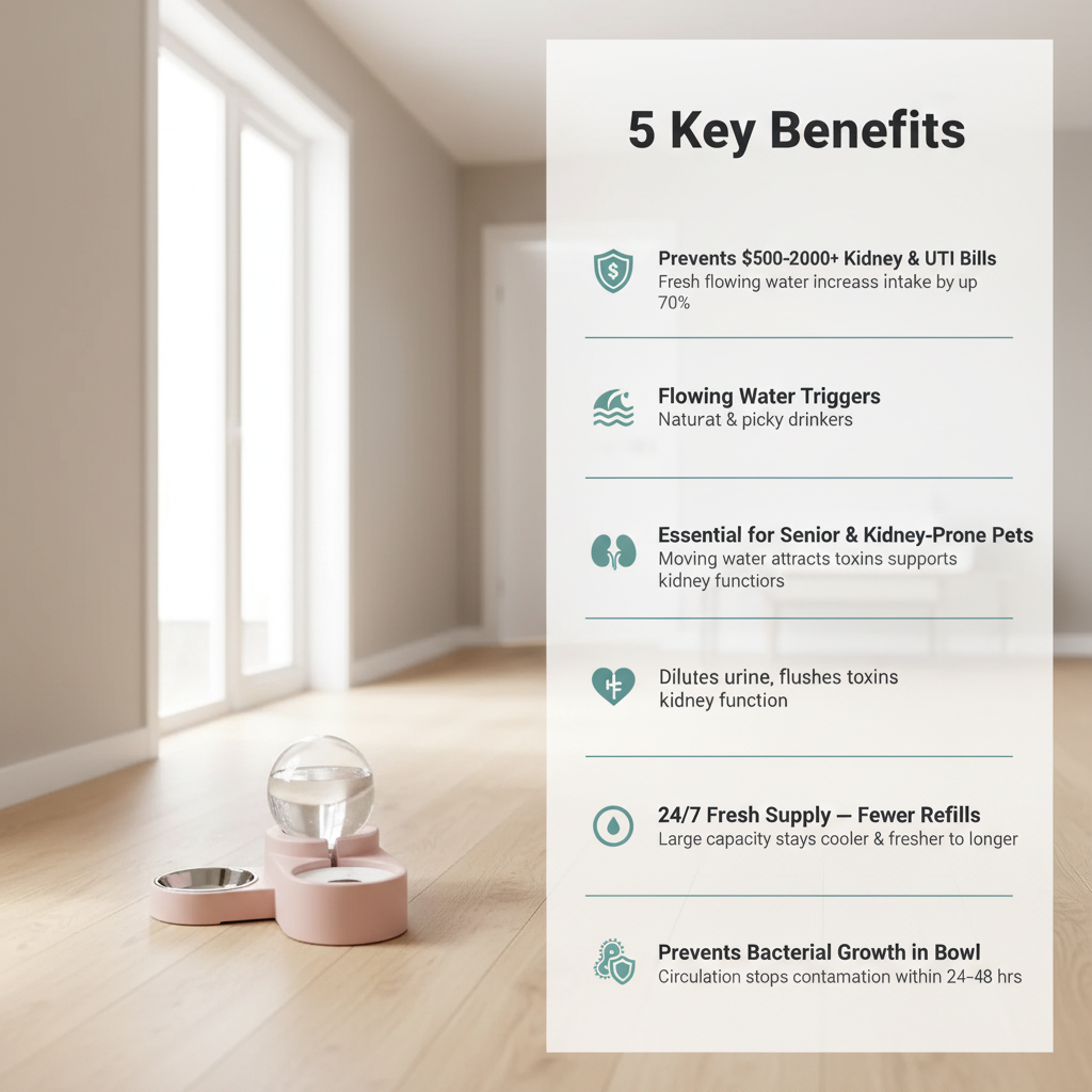 Automatic Pet Water Dispenser – 5 Key Benefits Infographic