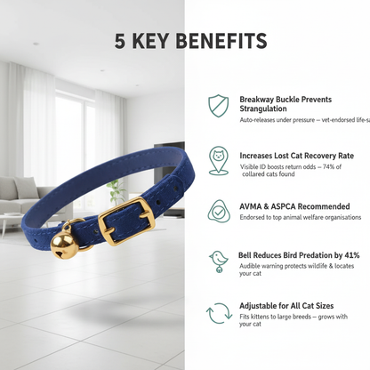 Cat Collar with Bell Breakaway Safety 5 Key Benefits Infographic