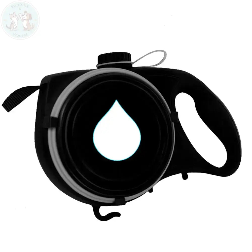 dog leash with water bottle