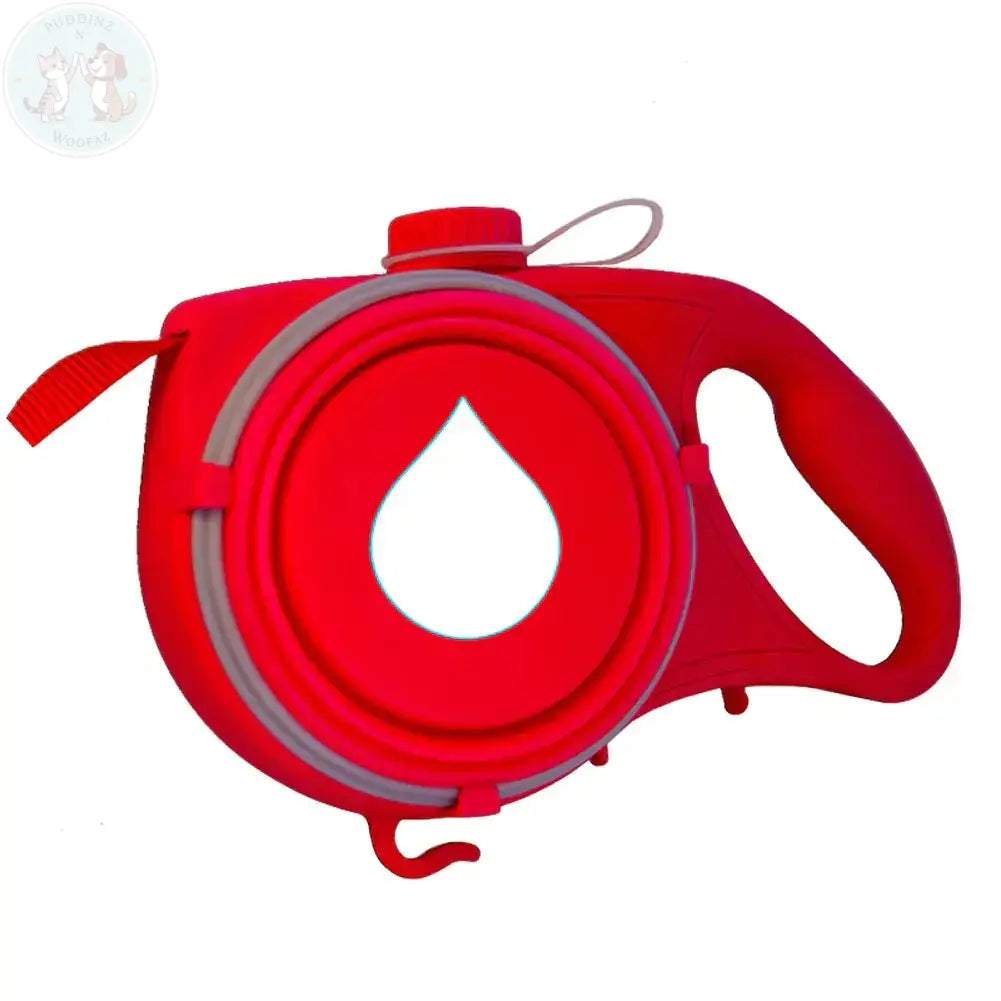 dog leash with water bottle
