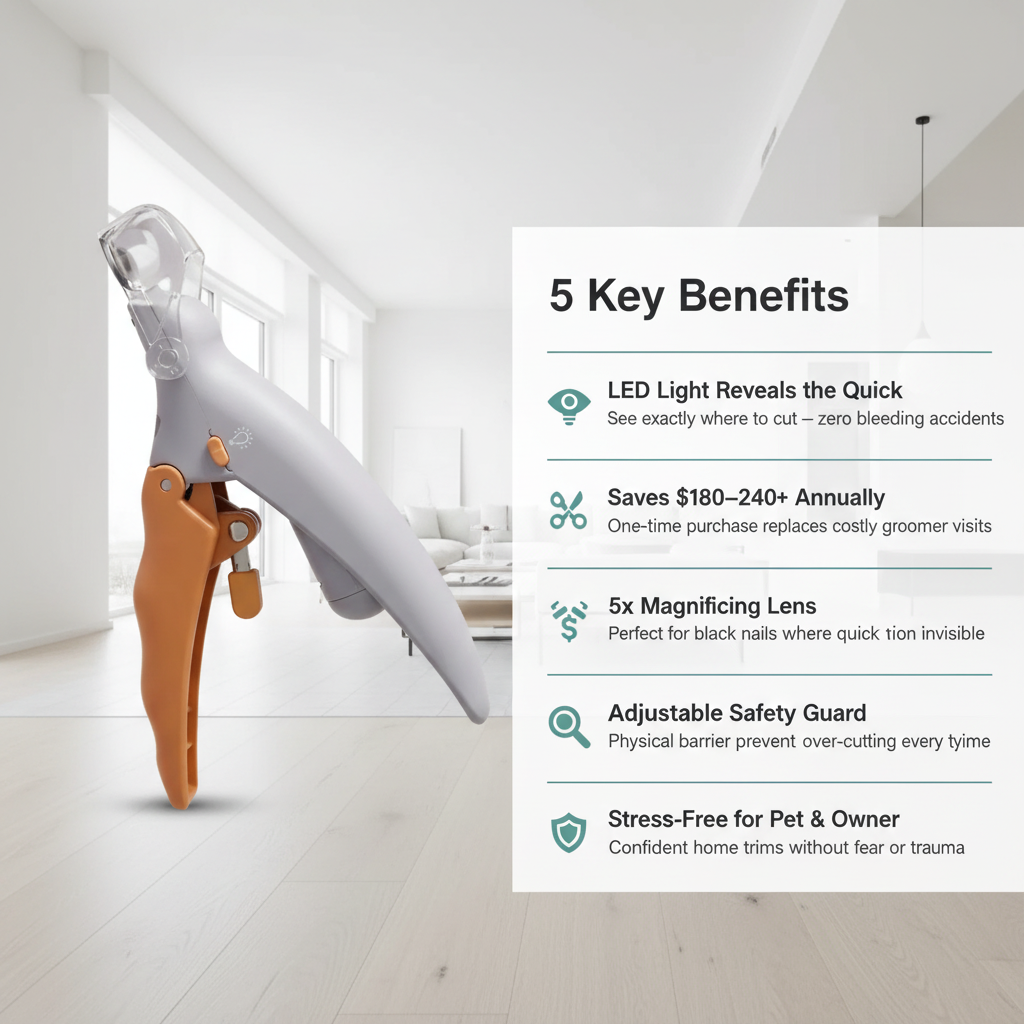 Dog Nail Clippers with LED Light – 5 Key Benefits Infographic
