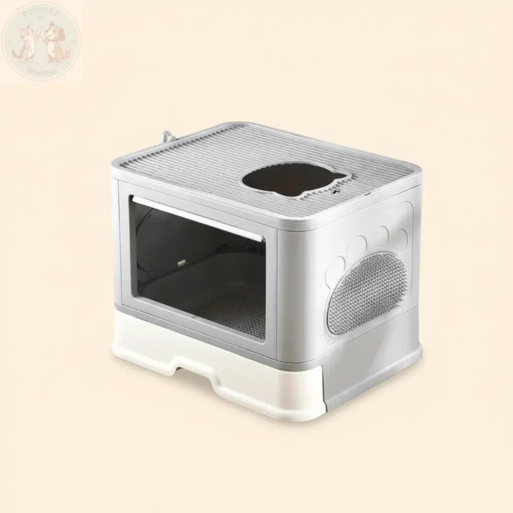 Premium product shot of large cat litter box – Control & Spacious Design for Big Cats