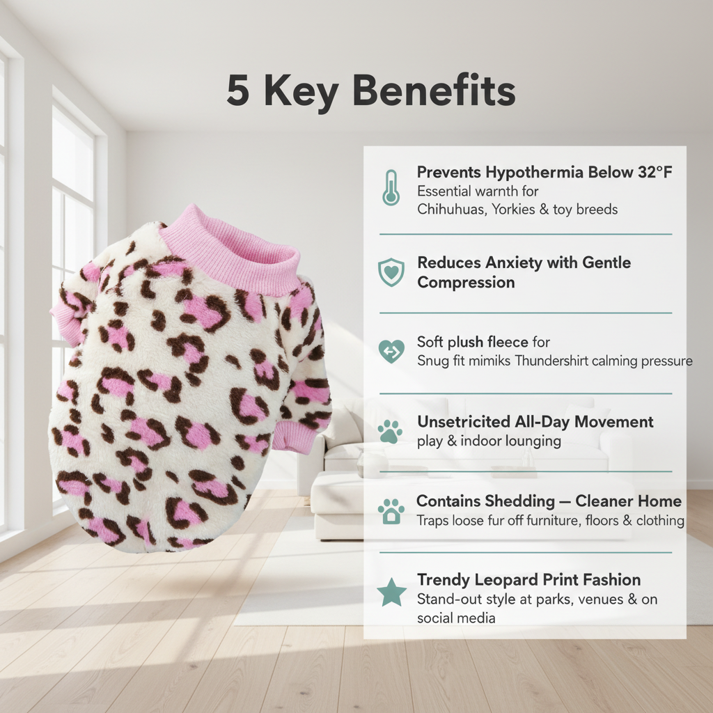Leopard Print Winter Dog Pajamas – 5 Key Benefits Infographic