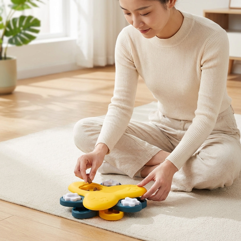 Slow Feeding Puzzle for Dogs – Spinning Interactive Feeder Toy