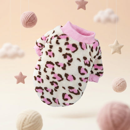 Winter Dog Pajamas – Leopard Print Warm Jacket for Small Dogs