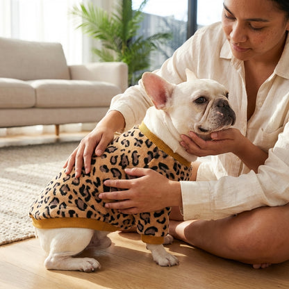 Winter Dog Pajamas – Leopard Print Warm Jacket for Small Dogs