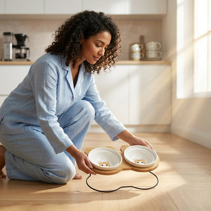 Raised Cat Bowl Stand – Elevated Feeder for Neck Relief and Comfort